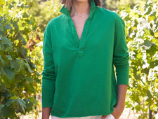 Frank  Eileen NWOT Patrick Heritage Jersey Popover Henley green med