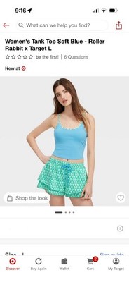 Women's Tank Top Soft Blue & Green Shorts - Roller Rabbit x Target
