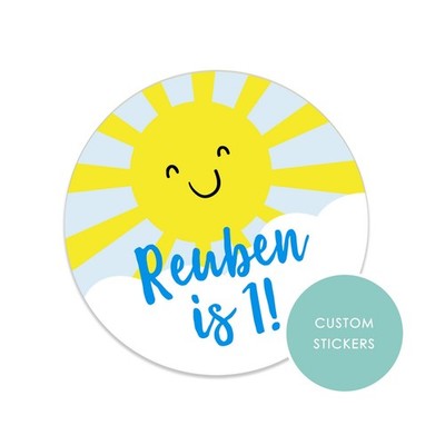Sonnenschein Sonnenstrahl Aufkleber Getränke Etiketten personalisiert süß Kegel