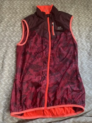 Kalenji Damen Jacke Mantel rot geometrisch Reißverschluss Größe EUR 36 USA 2XS #93