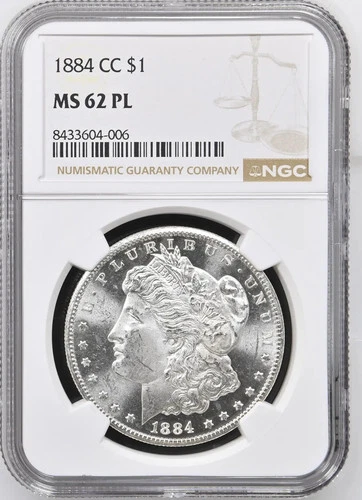 1884 CC Morgan Silver Dollar NGC MS-62 PL