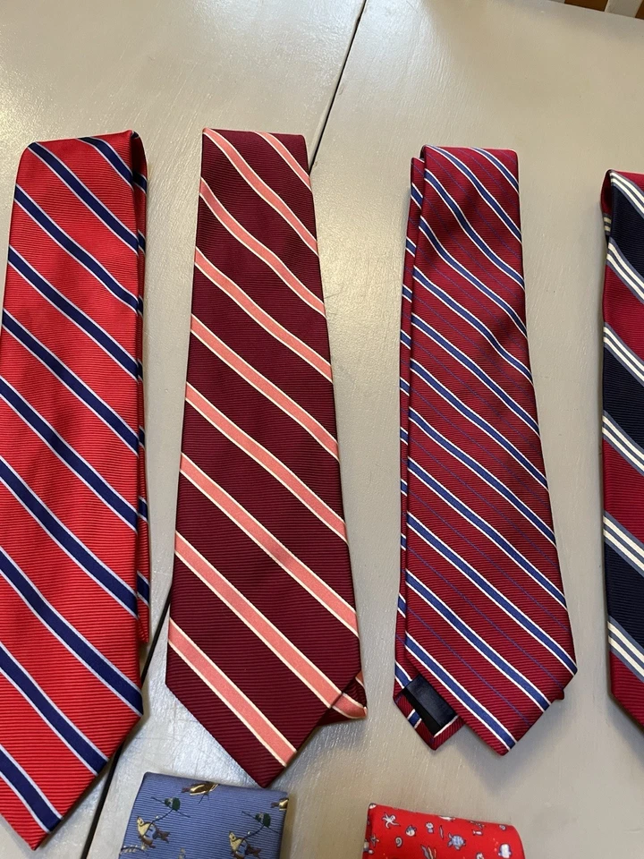 LOTE DE 13 GRAVATAS LONGAS BROOKS BROTHERS 100% SEDA PURA EUA/INGLATERRA/ITÁLIA - Imagem 3 de 4