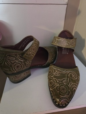 Spring Step l Artiste Jazzberry Women s Hand painted Leather Western Low Heel 38