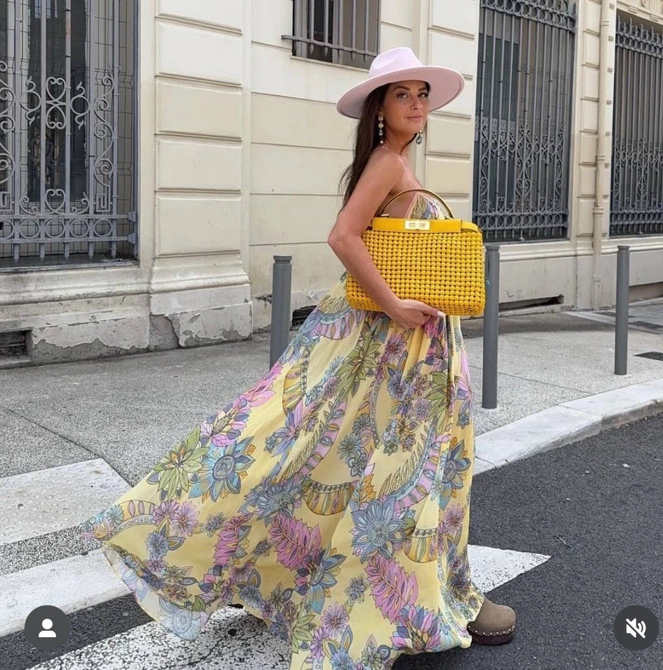 Zara ZW Collection langes Maxikleid mit Blumenmuster Gr. XS REF:3193/123 Blogger - Bild 4 von 4