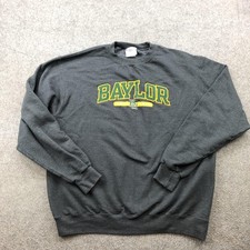 Baylor Bears Sweatshirt Mens Large Gray Champion Eco Crewneck Pullover College