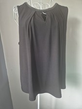 Roman Black Top, Neck Detail Size 20,fully Lined In Black.