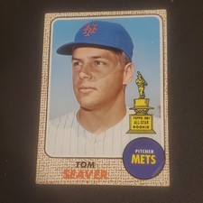 topppps Tom Seaver 1968 All-Star Rookie #45 Mets Baseball Trading Card. rookie card picture