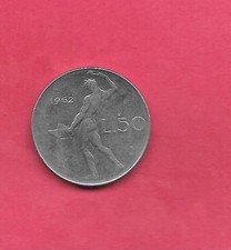 ITALY ITALIAN KM95.1 1962 VF-very fine-NICE OLD VINTAGE CIRCULATED 50 LIRE COIN