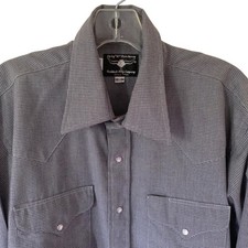 Flying R Ranchwear Ruddock Pearl Snap Western Shirt 16.5/34 USA Made Gray