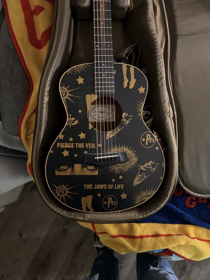 Pierce The Veil Acoustic Taylor Custom Gs Mini Guitar with Case - Image 4 of 4