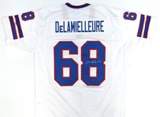 Joe DeLamielleure Autographed White Pro Style Jersey - Prova *Silver