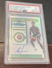 De'Andre Hunter RC Auto 2019-20 Contenders  CHAMPIONSHIP Ticket #’d 1/1 ! PSA 