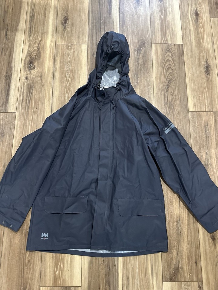 Helly Hansen Workwear Mandal Verstelbare Waterdichte Jassen voor Heren - Heavy Duty Comfortabele PVC-gecoate beschermende regenjas, legergroen - L