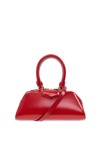 GIVENCHY Mini Antigona Red Shiny Leather Top Handle Bag New And Authentic