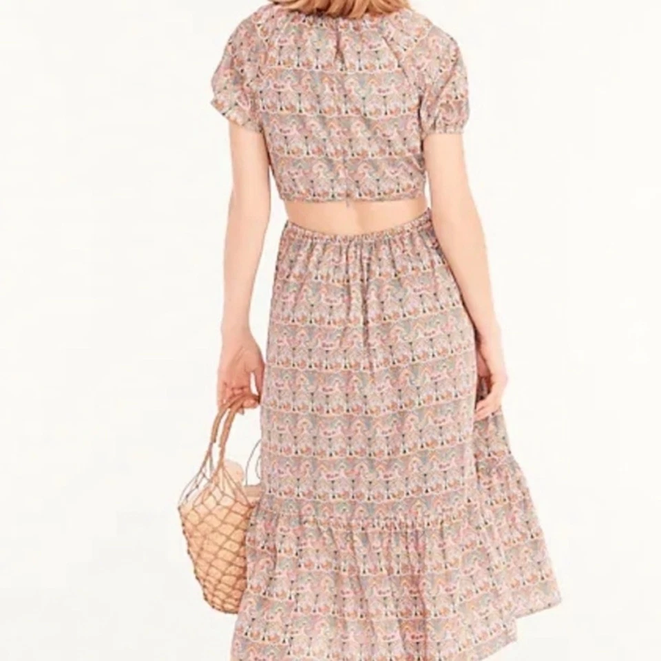 Nuevo Vestido J.Crew Giorgia Duke Liberty Estampado Algodón Orgánico Midi Recortado talla 8 Foto 3 de 4