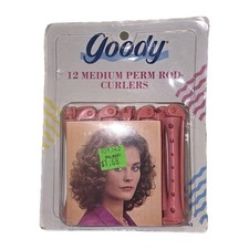 Vintage Goody 12 Medium Perm Rod Hair Curlers Pink Plastic 1991 New Package NOS