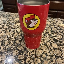 Taza de café de viaje vaso rojo con logotipo de Buc-ee’s RTIC Bucees rojo brillante 40 oz