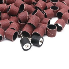 100pcs 1/2 120 Grain Ponceuse Manchons de Tambour à Poncer avec 2 Mandrins pour