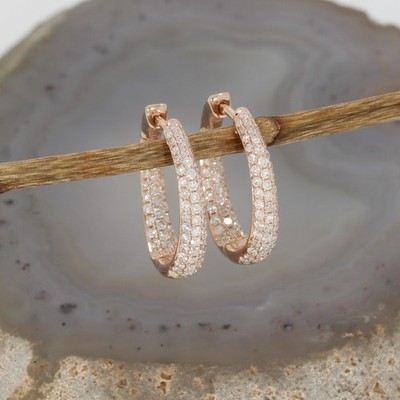 Wert 4190   Brillant Creolen (1,10 carat) 585 14 Karat Rosé Gold xxyy