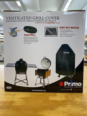VENTILATED GRILL COVER FOR PRIMO OVAL IN CRADLE / KAMADO IN CRADLE #409