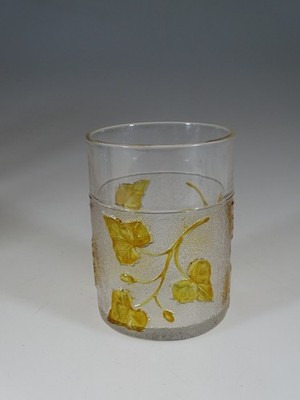 EAPG Co-operative Flint Ivy in the Snow Water Tumbler with Yellow Stain c.1895