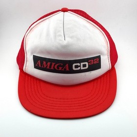 Vintage 1990s Amiga CD32 Commodore Gaming Console Promo Trucker Hat Mesh Cap