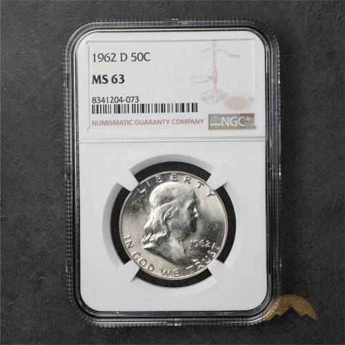1962-D Franklin Silver Half Dollar 50c - NGC MS63 - Denver