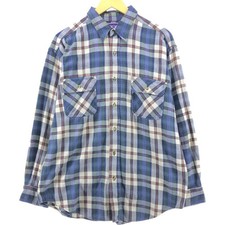 Vintage 90'S North Crest long-sleeved flannel check shirt size L men's size L