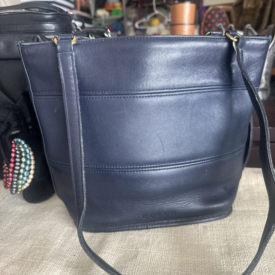 Cartera de Mano Coach Vintage Tribeca Shopper Cuero Curtido 9098 Negra Foto 2 de 4