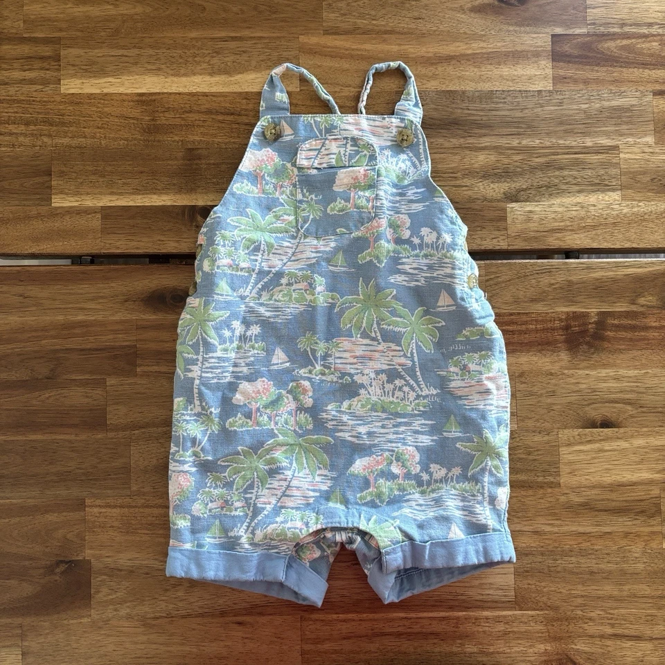 Pantalón Corto JANIE & JACK Estampado Tropical Bebé Talla 12-18 Meses Resort Beach Island Foto 2 de 4