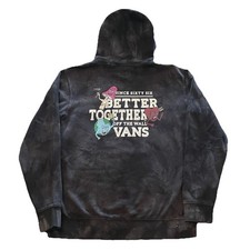 Vans Hoodie Men  s Small Skateboard Pullover Gray Mushroom Art Streetwear Hipster