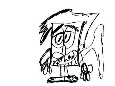 Cartoon Character Animation Hand-Drawn Drawing Sketches Set Black Ink Art