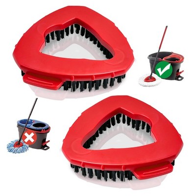 Spin Mop Scrub Brush Head, Triangle Stiff Bristle Scrubber Mop Head for Bathr...