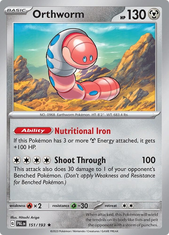 Pokemon Paldea Evolved 151/193 Orthworm Holo