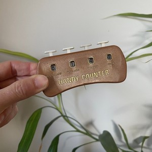 Vintage Money Counter Gold Tone Coin Money Tracker Calculator Plastic Accounting