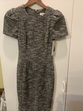calvin klein petite dress 2p Black Zip Back Closure Knee Length Tweed Dy