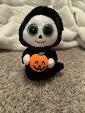 RARE  RETIRED TY BABY BEANIE BOO "TREATS" HALLOWEEN PUMPKIN GHOST GHOUL 6"