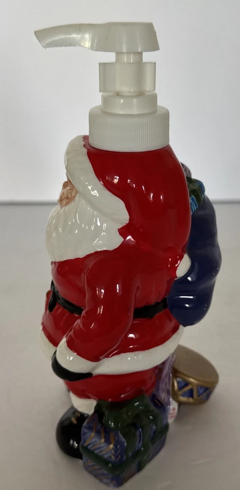 "Loción dispensadora de jabón Papá Noel Allure cerámica Navidad 1998 vintage 7"" de alto" Foto 3 de 4