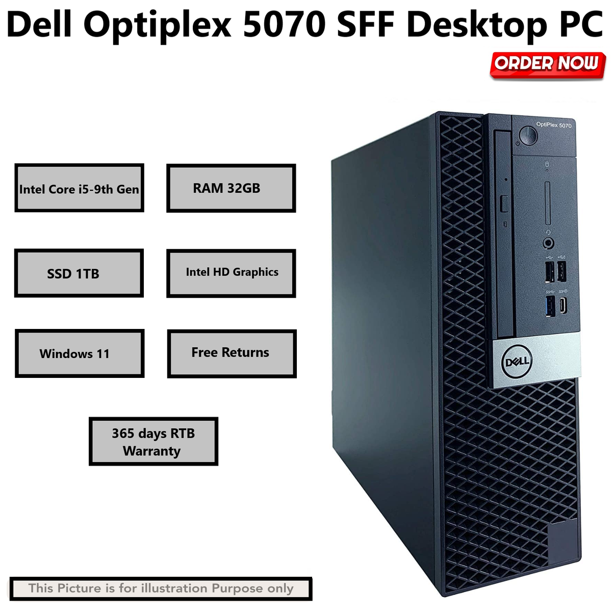 かまいたちさん専用　Dell OptiPlex 5070 SFF ／32GB／￼ Dell Optiplex 5070 SFF Intel Core i5 9th Gen 32GB RAM 1TB SSD