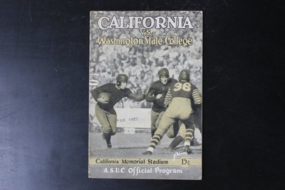 Vintage A.S.U.C. Football Program California vs Washington State College