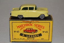 MATCHBOX LESNEY #45A VAUXHALL VICTOR, YELLOW, GPW, NICE, SCARCE BOX TYPE C
