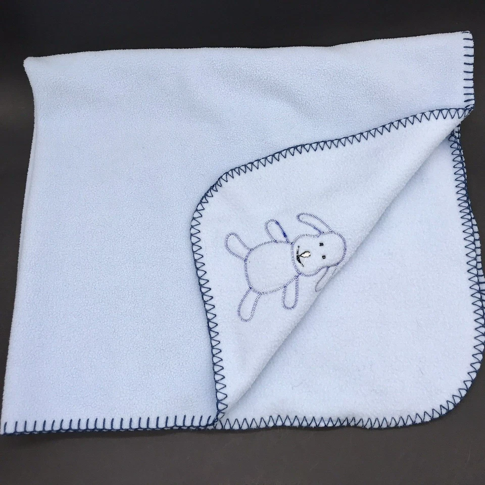 Blankets & Beyond Baby Blanket Puppy Dog Blue Fleece - Image 3 of 4