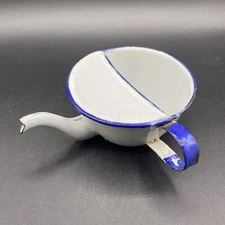 Antique Enamel Medical Feeding Drinking Pot Invalid Cup Infant Feeder