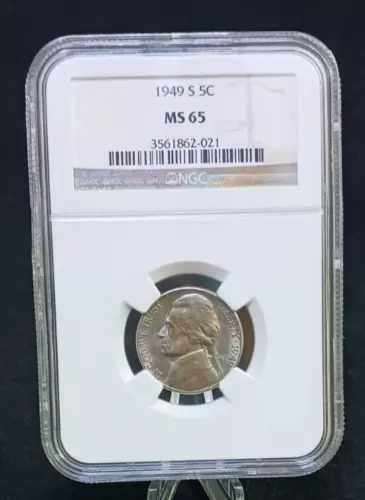 1949 S NGC MS65 Jefferson Nickel Coin