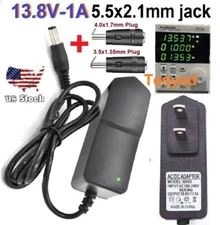Tested 13.8V 1A AC Adapter DC Power Supply Charger Cord 5.5x2.1mm with 2DC Plug
