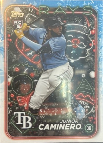 2024 Topps Holiday Holiday Variation Short Prints#H25 Junior Caminero - Picture 2 of 3