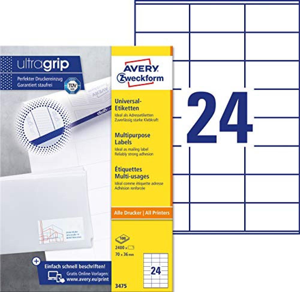 (TG. 2400 Etiketten) Avery Etichette autoadesive multiuso - NUOVO