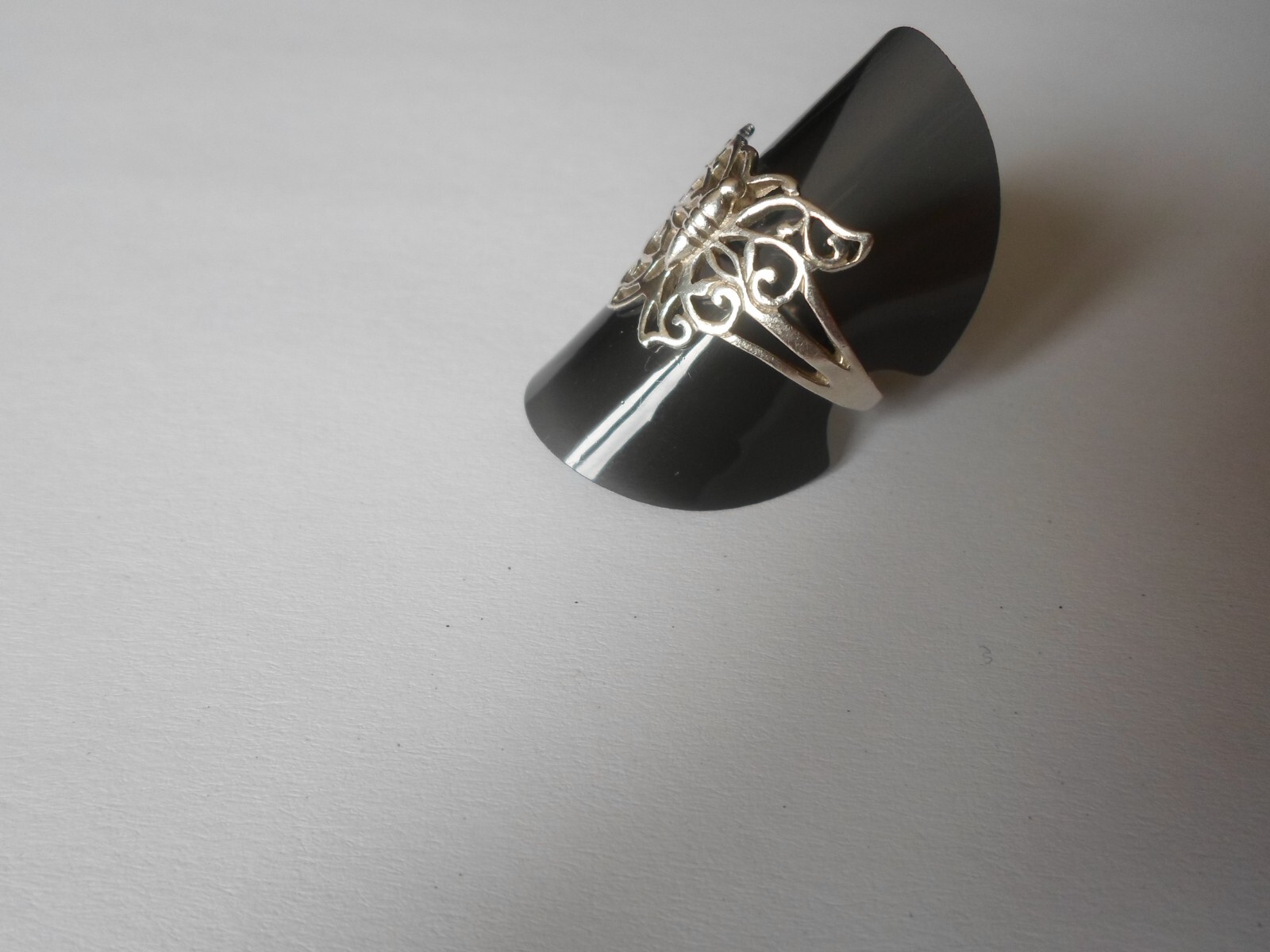 solid silver ring, openwork butterfly, size 58 - image 7