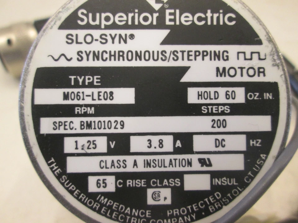 Superior Electric, Slo-Syn Synchronous Step Motor, M061-LE08, Used - Image 2 of 4
