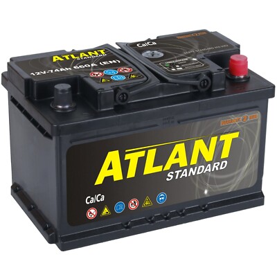 Autobatterie 74Ah 12V 660A/EN ATLANT TOP ANGEBOT SOFORT & NEU 74 Ah